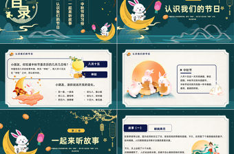 2023情滿中秋茶話會PPT中國風(fēng)幼兒園慶中秋主題活動課件模板下載