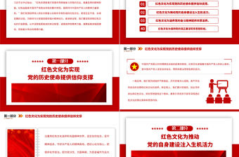 2023從紅色文化中汲取智慧力量PPT大氣精美風黨員干部學習教育專題黨課課件