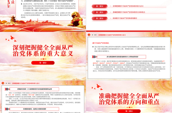2023健全全面從嚴治黨體系為實現(xiàn)強國建設(shè)民族復(fù)興提供堅強保證PPT大氣黨建風(fēng)深入學(xué)習(xí)宣傳貫徹黨的二十大精神主題專題黨課課件