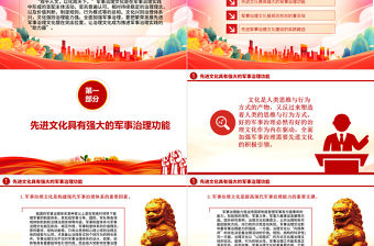 2023繁榮發展先進軍事治理文化ppt大氣精美風習近平新時代強軍思想主題黨課黨員干部學習教育專題黨課課件