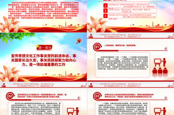 2023擔(dān)負(fù)起新的文化使命ppt簡(jiǎn)潔黨政風(fēng)做好新時(shí)代中國(guó)特色社會(huì)主義思想文化宣傳工作黨員干部培訓(xùn)黨課課件