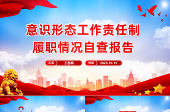 意識形態工作責任制履職情況自查報告工作匯報PPT模板