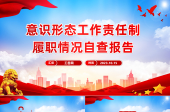 意識形態(tài)工作責(zé)任制履職情況自查報告工作匯報PPT模板