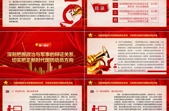 2023深刻把握“四個辯證關系”ppt紅色精美推動新時代國防動員高質量發展廣大軍區黨員黨組織黨課學習課件