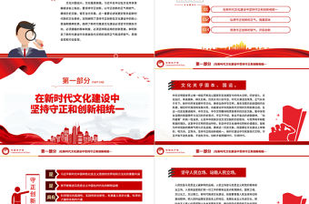 2023以守正創新的正氣和銳氣賡續歷史文脈PPT大氣精美風黨員干部學習教育專題黨課課件模板