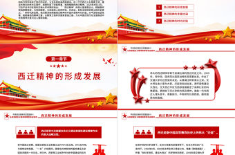 西遷精神PPT紅色精美胸懷祖國無私奉獻(xiàn)中國共產(chǎn)黨人的精神譜系黨課課件