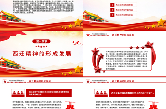 西遷精神PPT紅色精美胸懷祖國無私奉獻中國共產(chǎn)黨人的精神譜系黨課課件
