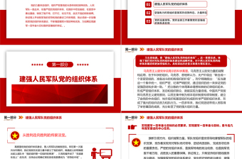 2023習(xí)近平新時(shí)代強(qiáng)軍思想體系ppt紅色極簡風(fēng)著眼強(qiáng)固特有優(yōu)勢建立強(qiáng)軍黨組體系黨員干部培訓(xùn)學(xué)習(xí)黨課課件