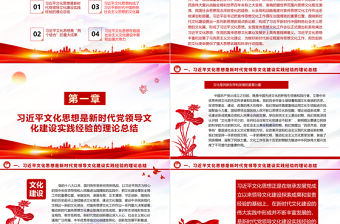 2023深入學習習近平新時代文化思想ppt紅色簡潔風擔負起新的文化使命的強大思想武器和科學行動指南黨組織黨員學習培訓黨課課件