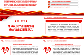 2023提高我國產(chǎn)業(yè)鏈供應(yīng)鏈安全穩(wěn)定程度ppt精美簡潔風(fēng)學(xué)習(xí)了解習(xí)近平新時(shí)代經(jīng)濟(jì)發(fā)展思想黨支部黨組織黨員學(xué)習(xí)培訓(xùn)黨課課件