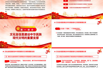 2023自信才能自強黨課PPT培育建設中華民族現代文明的文化自覺課件模板下載