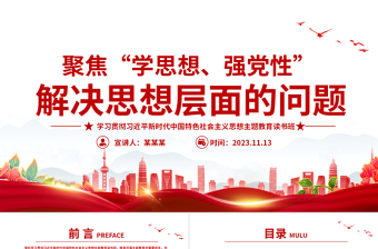 2023主題教育讀書班黨課PPT聚焦學(xué)思想強(qiáng)黨性解決思想層面的問題新思想微宣講課件