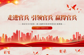基層官兵開展第二批主題教育PPT精美簡潔走進官兵引領(lǐng)官兵贏得官兵黨內(nèi)主題教育黨課課件
  