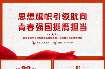 團(tuán)員青年挺膺擔(dān)當(dāng)PPT紅色簡(jiǎn)潔思想旗幟引領(lǐng)航向青春強(qiáng)國(guó)挺膺擔(dān)當(dāng)思政教育課件下載