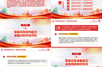 干部應急處突能力PPT紅色簡潔提高領導干部應急處突能力防范化解重大風險微黨課