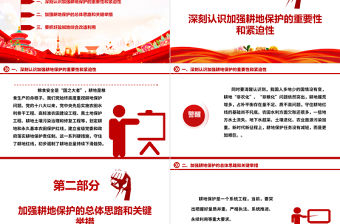 保證耕地面積、抓好鹽堿地改造ppt大氣精美堅(jiān)持走糧食安全戰(zhàn)略 加強(qiáng)耕地保護(hù)黨組織專題黨課教育課件