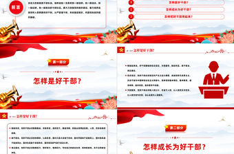 新時代干部三問PPT紅色精美著力培養(yǎng)選拔黨和人民需要的好干部黨課課件下載