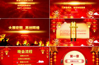2024年會(huì)PPT紅色喜慶金龍賀歲祥龍迎新公司年會(huì)頒獎(jiǎng)典禮新年聯(lián)歡會(huì)模板下載
