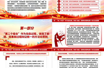 2023“第二個結合”?的方法論思考ppt精美黨政風學習體會習近平總書記在文化傳承發(fā)展座談會上的重要講話黨員學習培訓黨課課件