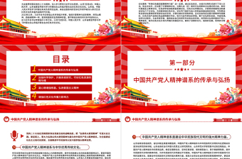 傳承紅色基因凝聚精神力量PPT紅色黨政風(fēng)紅色文化論壇綜述專題課件模板下載