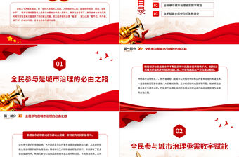 數字賦能全民參與城市治理PPT大氣精美風黨員干部學習教育專題黨課課件模板