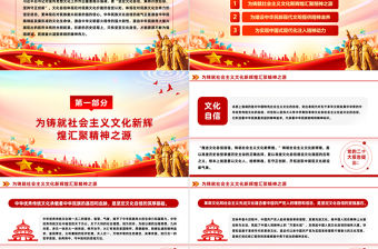 堅(jiān)定文化自信凝聚精神力量PPT黨政風(fēng)深入學(xué)習(xí)習(xí)近平文化思想專題黨課課件模板
