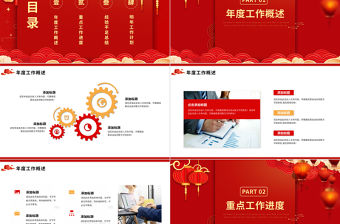 龍年大吉PPT精美喜慶企業公司集團年終工作總結計劃規劃下載