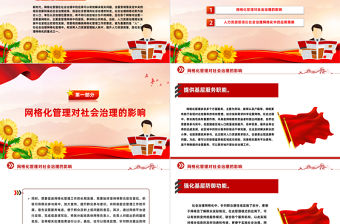 人力資源管理在社會治理網格化中的應用PPT大氣精美風黨員干部學習教育專題黨課課件模板