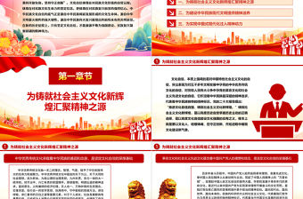 2023堅定文化自信 凝聚精神力量ppt大氣精美深入學習習近平總書記對宣傳思想文化工作作出的重要指示黨組織黨課專題教育課件