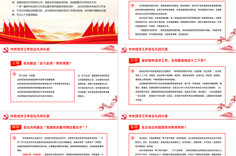 中央經(jīng)濟(jì)工作會議九問九答PPT紅色黨政風(fēng)深刻理解會議精神做好經(jīng)濟(jì)工作把向定調(diào)課件