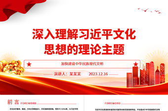 2023深入理解習(xí)近平文化思想的理論主題ppt精美黨政風(fēng)加快建設(shè)中華民族現(xiàn)代文明黨組織黨支部黨員干部培訓(xùn)黨課課件