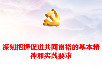 深刻把握促進共同富裕的基本精神和實踐要求PPT紅色黨政風實現共同富裕專題黨課課件(講稿)