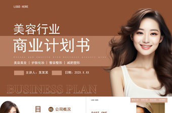 商業(yè)計劃書PPT美拉德風美容行業(yè)模板