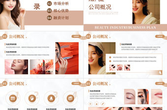 商業(yè)計劃書PPT美拉德風美容行業(yè)模板
