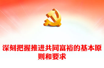 2022深刻把握推進共同富裕的基本原則和要求PPT紅色黨政風實現共同富裕專題黨課課件(講稿)