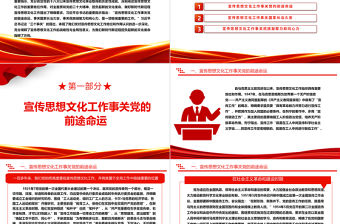 2023深刻認(rèn)識宣傳思想文化工作是一項極端重要的工作ppt大氣簡潔風(fēng)文化使命專題黨課課件