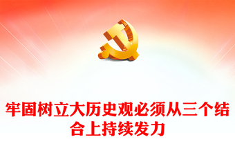 2023树立大历史观 把握三个结合ppt简洁党政风认真学习习近平书记提出的大历史观重要思想党组织党支部专题党课培训课件(讲稿)