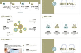 學術畢業答辯PPT清新簡約風學術報告模板