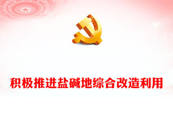 提高我們對(duì)鹽堿地綜合利用改造的推進(jìn)進(jìn)度ppt紅色簡(jiǎn)潔風(fēng)著力夯實(shí)國(guó)家糧食安全的資源基礎(chǔ)黨組織黨支部專題黨課教育課件(講稿)