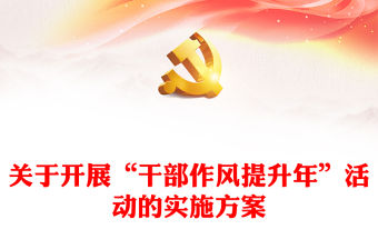2023關于開展“干部作風提升年”活動的實施方案PPT精美實用強作風比擔當抓落實創一流課件(講稿)