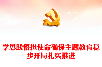 學(xué)思踐悟擔使命PPT紅色簡潔確保主題教育穩(wěn)步開局扎實推進黨課課件(講稿)