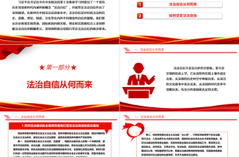 深刻把握法治自信的精髓要義ppt紅色極簡(jiǎn)風(fēng)習(xí)近平法治思想黨組織專題微黨課