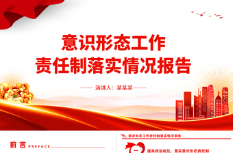 意识形态工作责任制落实情况报告PPT党政风党建总结汇报模板