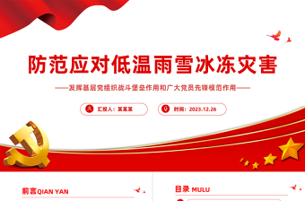 防范自然災(zāi)害發(fā)揮基層黨組織戰(zhàn)斗堡壘作用和廣大黨員先鋒模范作用PPT黨課