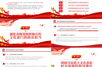 加強黨對宣傳思想文化工作的領導PPT黨政風全國宣傳思想文化工作會議黨課課件