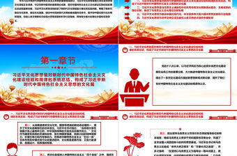 習近平文化思想的時代價值ppt紅藍簡約中國式現代化文明微黨課