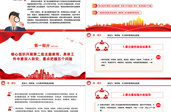 以“實”為要扎實開展第二批主題教育PPT紅色黨政風高質(zhì)量開展第二批主題教育黨課課件模板