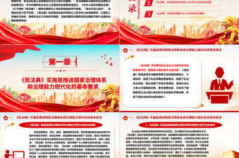 《民法典》在推進國家治理現代化中的重要作用ppt簡約經典風法治中國專題黨課課件