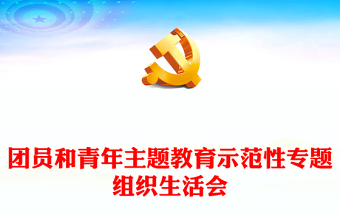 2023團支部團員和青年主題教育示范性專題組織生活會PPT模板(講稿)