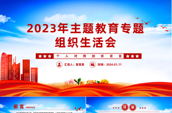 2023年主題教育專題組織生活會個人對照剖析發(fā)言PPT模板